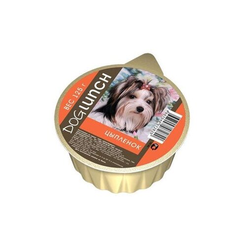 Dog Lunch влажный корм для взрослых собак, крем-суфле с цыпленком 125 гр (25 шт)