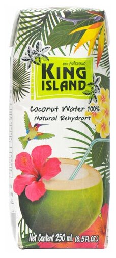 100% Кокосовая вода без сахара King Island 250 мл