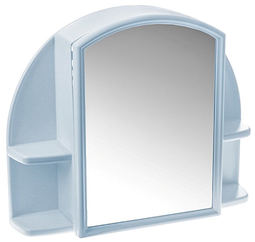 Зеркало-шкаф 42.4х50.8х12.3 см, прямоугольное, светло-голубое, с полочкой, Berossi, Orion 100, АС 11808000