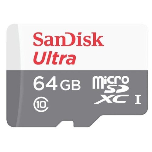 Карта памяти SanDisk Ultra microSDXC UHS-I Cl10, SDSQUNR-064G-GN3MN, 1 шт. карта памяти perfeo microsdxc 128gb cl10 uhs 1 без адаптера