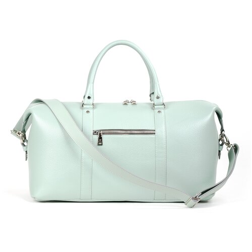 Дорожная сумка Ferrari из натуральной зернистой кожи цвета мята