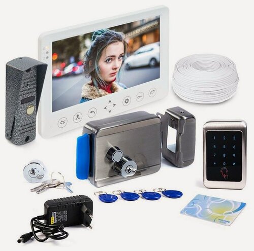 Изображение товара Набор: цветной видеодомофон с записью и замок EP-(4815) + AnxingLock-(Титан) (S10540KOM) и вызывная панель (замок домофон)