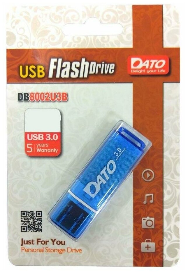 Флешка USB DATO DB8002U3 16ГБ, USB3.0, синий [db8002u3b-16g]