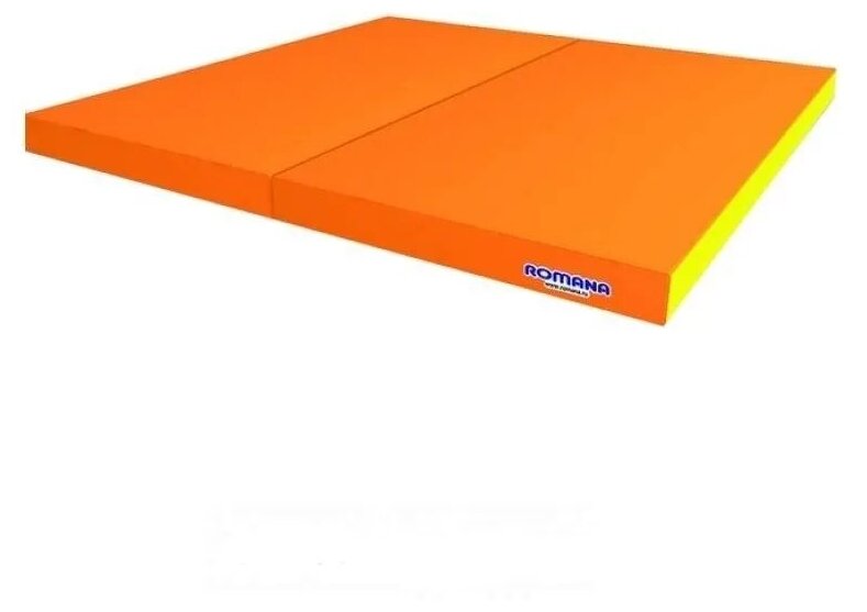 Мат гимнастический Romana Pro (100 * 100 * 6) складной, оранжевый-желтый