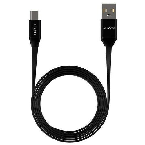 Кабель MAXVI MC-15T Чёрный кабель maxvi mc 15t black usb a type c 2a