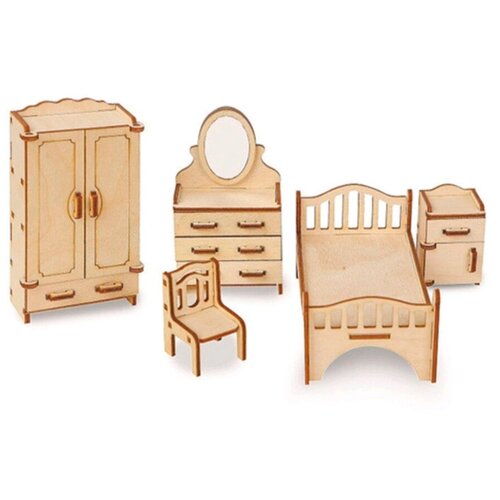 Деревянная мебель для кукольного домика , набор мебели для кукол деревянная мебель для кукольного домика набор мебели 5 1 для кукол 7 13 см