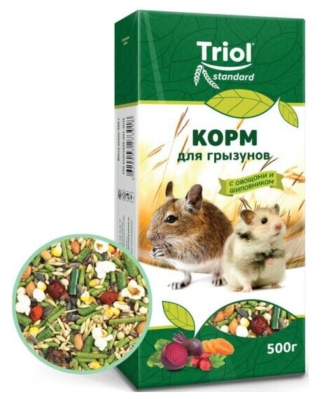 Корм Triol Standard для грызунов с овощами и шиповником, 500г