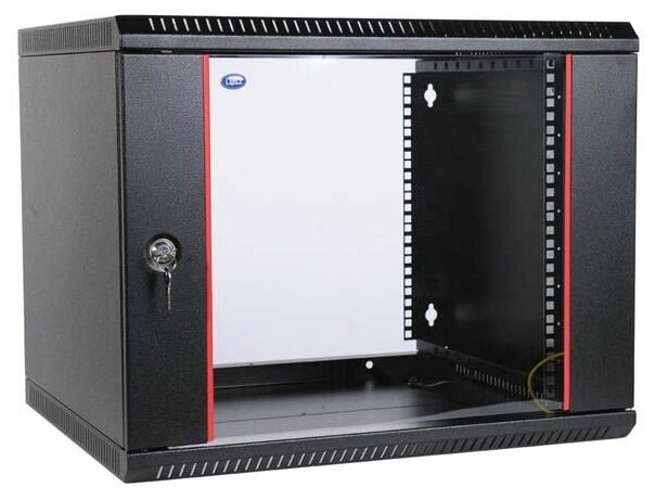 Шкаф ЦМО телекоммуникационный настенный разборный 6U (600х520) дверь стекло, цвет черный
