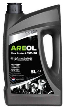 AREOL Areol Max Protect 0w30 (5l)_масло Моторное! Синтacea A3/B4, Api Sn/Cf, Mb 229.3/226.5, Vw 502.00