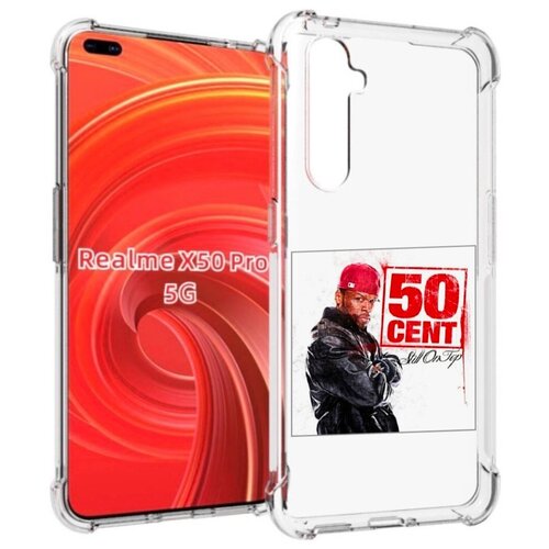 Чехол MyPads 50 Cent - Still On Top для Realme X50 Pro задняя-панель-накладка-бампер