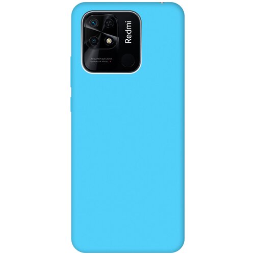 Силиконовый чехол на Xiaomi Redmi 10C, Сяоми Редми 10С Silky Touch Premium голубой