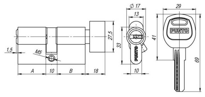 Цилиндровый механизм с вертушкой A202/110 mm (50+10+50) SN матовый никель, 5 ключей - фотография № 2