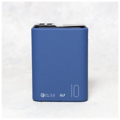 Внешний аккумулятор Power bank QS-10/ 10000mAh / быстрая зарядка QuickCharge3.0 и PowerDelivery / синий