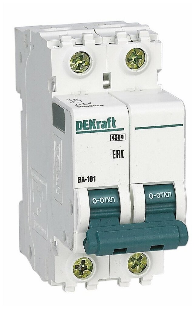 Systeme electric SE Автоматы Домовой 11065DEK Авт. выкл. 2Р 10А х-ка C ВА-101 4,5кА DEKraft