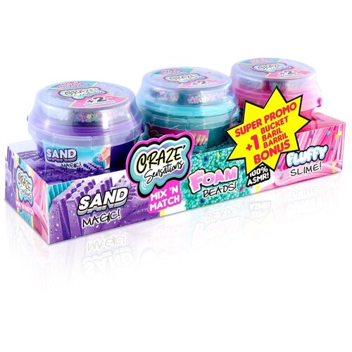 Набор слаймов Canal Toys Mix  &amp Match CRAZE SENSATIONS Невероятные эффекты 3 готовых слайма CCC002