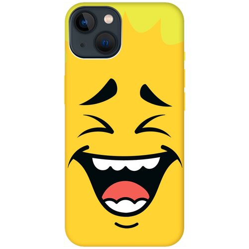 Силиконовый чехол на Apple iPhone 14 Plus / Эпл Айфон 14 Плюс с рисунком Laughing Face Soft Touch желтый силиконовый чехол на apple iphone 14 plus эпл айфон 14 плюс soft touch желтый