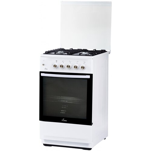 Газовая плита Flama N FG 24241 W газовая духовка стеклянная крышка чугун белый 2263000₽