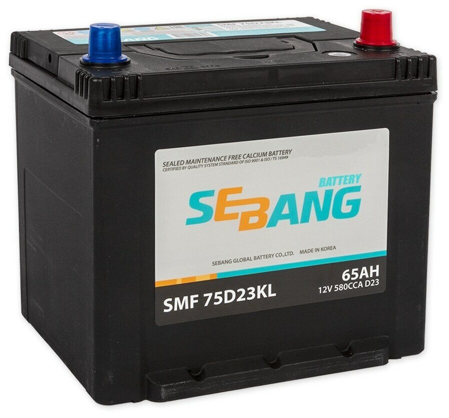 аккумулятор sebang jis 65 а/ч обратная 232x175x225 en580 а