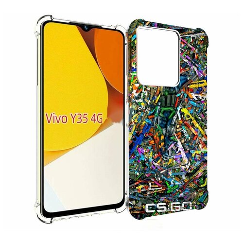 Чехол MyPads CS GO guns skins мужской для Vivo Y35 4G 2022 / Vivo Y22 задняя-панель-накладка-бампер