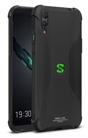 Чехол панель накладка Чехол. ру для Xiaomi Black Shark 2 с защитными заглушками и защитой боковых кнопок черная