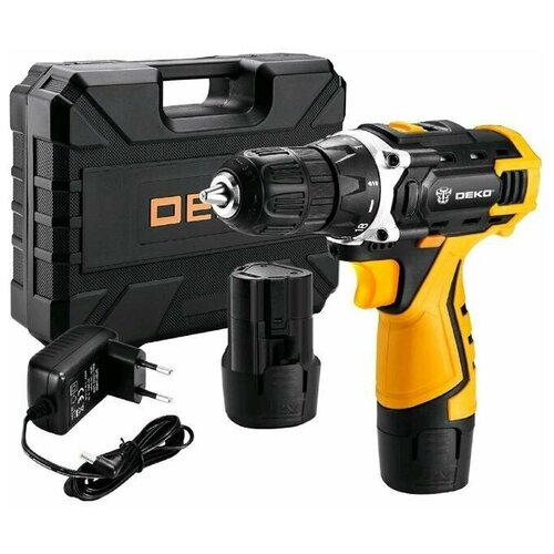 Дрель-шуруповерт DEKO DKCD12FU-Li и набор инструментов DEKO 12 В 2 Li-lon 63 предмета 754500₽