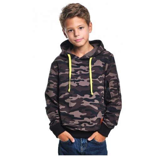 фото Худи для мальчиков mini maxi, модель 6082, цвет хаки, размер 104