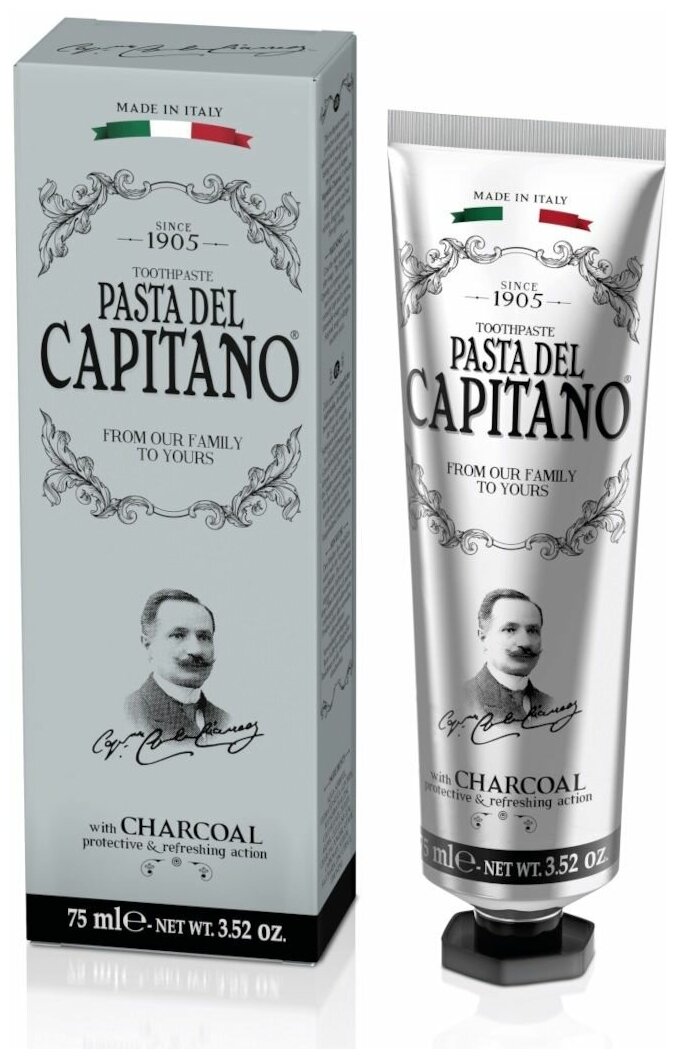 Pasta del Capitano Зубная паста 1905 Charcoal / 1905 С древесным углем 75 мл