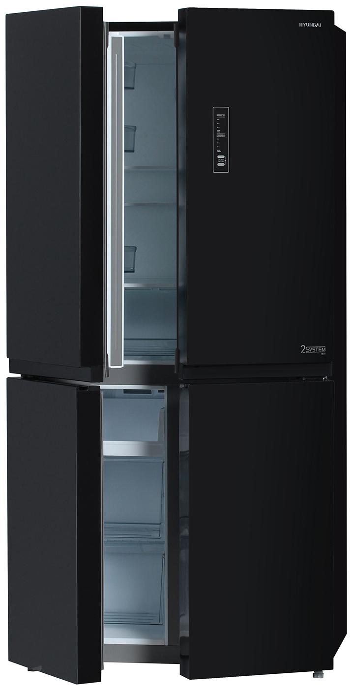 Холодильник Hyundai CM5005F, черное стекло - фотография № 3