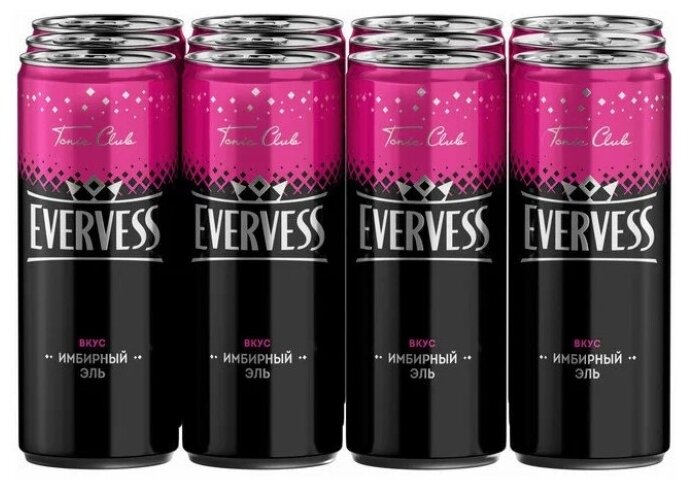 Газированный напиток Имбирный Эль Эвервесс/Evervess 0.33л X12