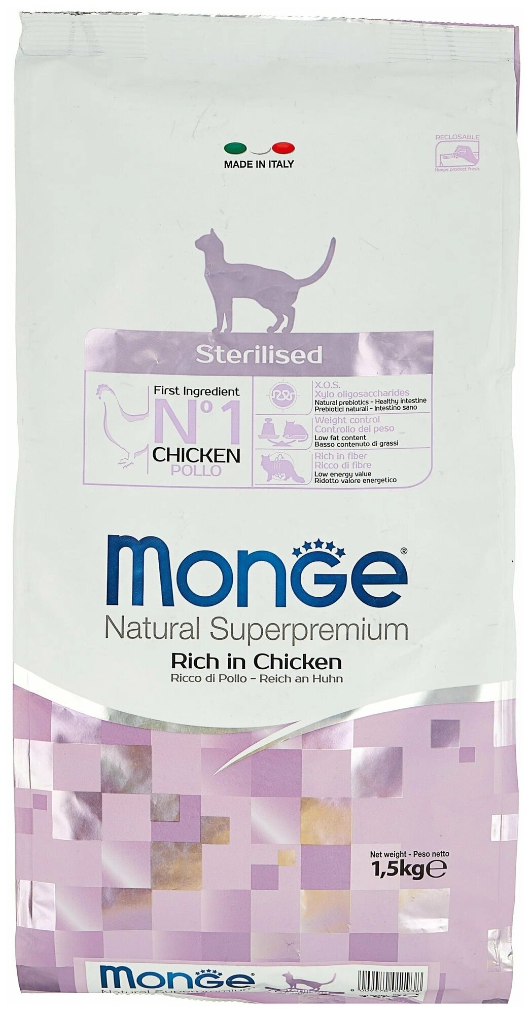 Monge Sterilised Cat для стерилизованных кошек, курица 1,5кг