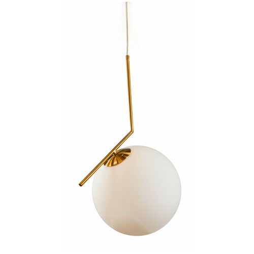 Подвесной светильник, подвес с матовым шаром, золото, 1 Е27, 60Вт, современный дизайн, 482137/1 GD 300