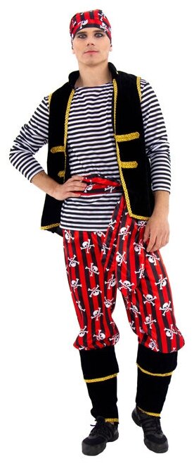 Батик Карнавальный костюм для взрослых Пират, 50 размер 21-34-50