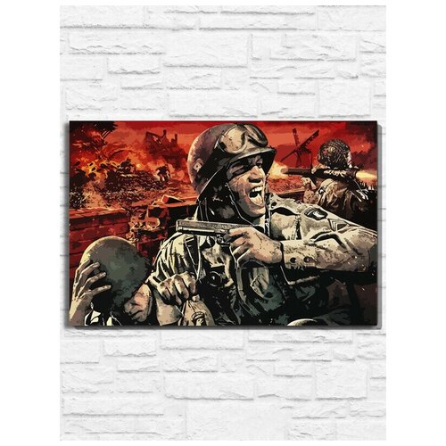 Картина по номерам на холсте игра Brothers in Arms Hells Highway (PS, Xbox, PC, Switch) - 11039 Г 60x40