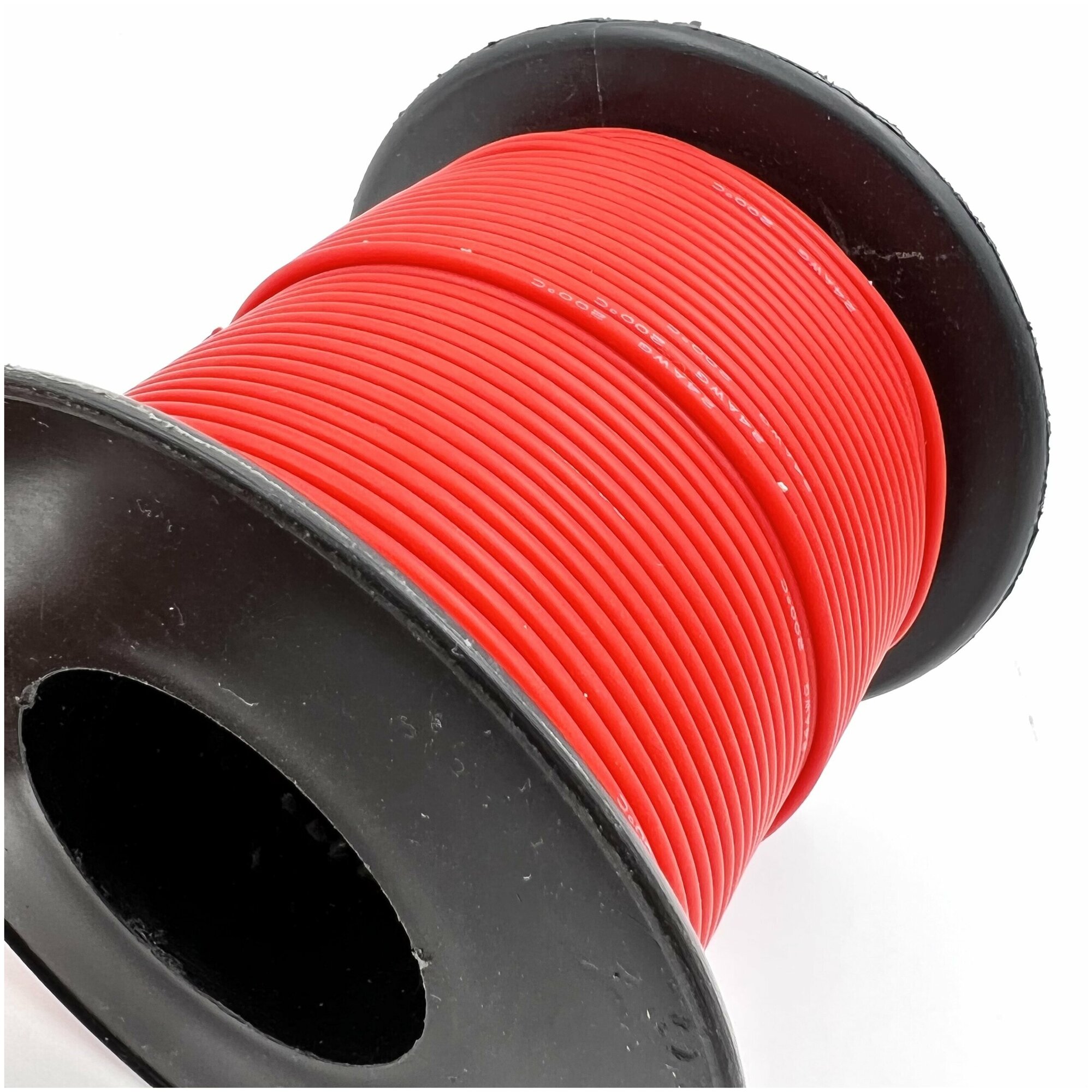 Медный провод 22AWG 5м 0,33 кв.мм (60*0,08мм) (красный, UL3135) в мягкой силиконовой изоляции - фотография № 1