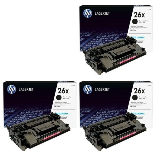 HP Картриджи комплектом HP CF226X-3PK 26X черный 3 упаковки, повышенной емкости [выгода 2%] 27K