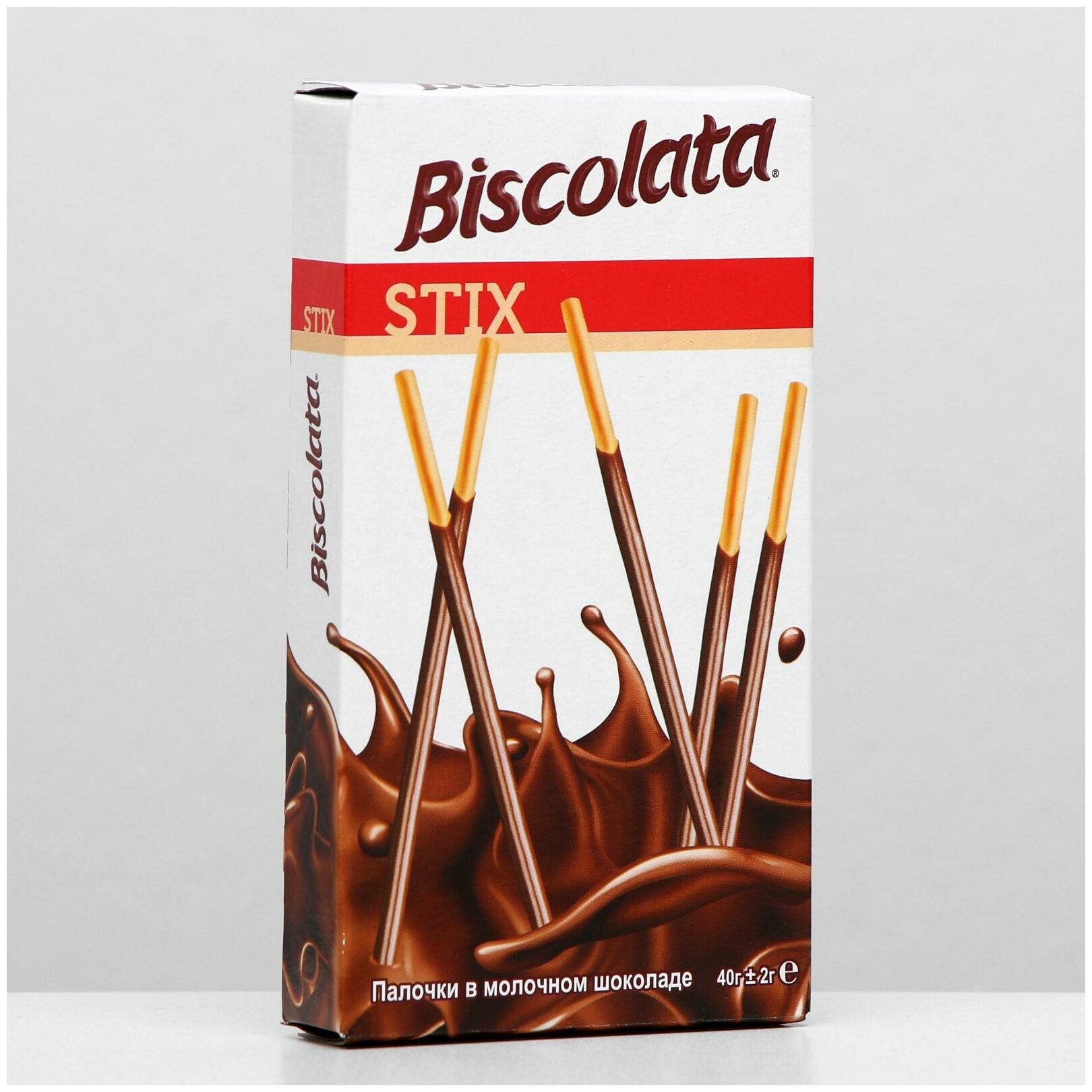 Бисквитные палочки Biscolata покрытые молочным шоколадом, 40 г - фотография № 1