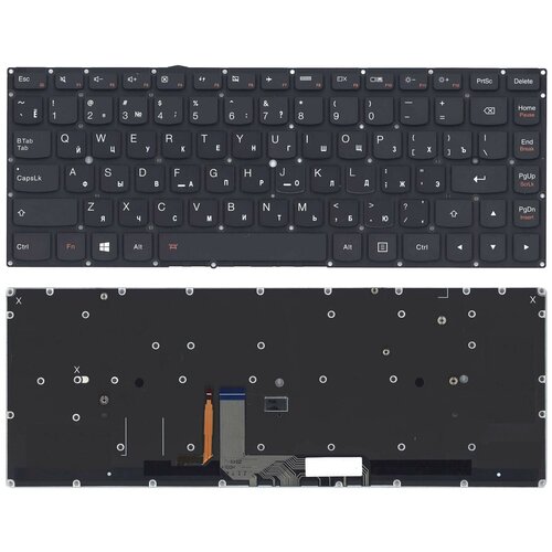 Клавиатура для ноутбука Lenovo Yoga 4 pro Yoga 900 черная с подсветкой 2860₽