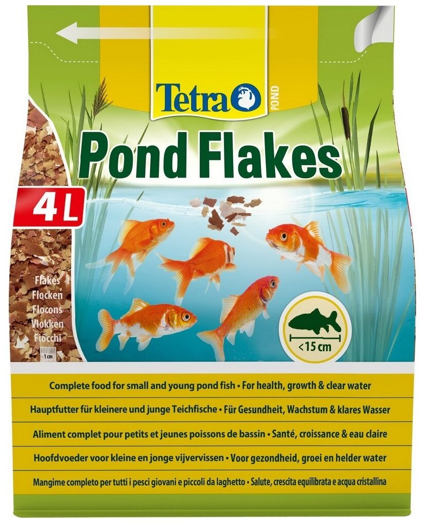 Tetra Pond Flakes корм для прудовых рыб в хлопьях, 4 л - фотография № 3