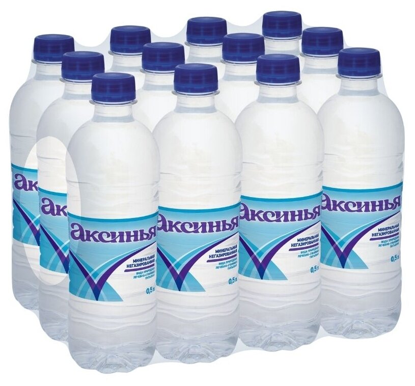 Вода минеральная лечебно-столовая питьевая "Аксинья" негазированная, 0,5 л . 12 шт.