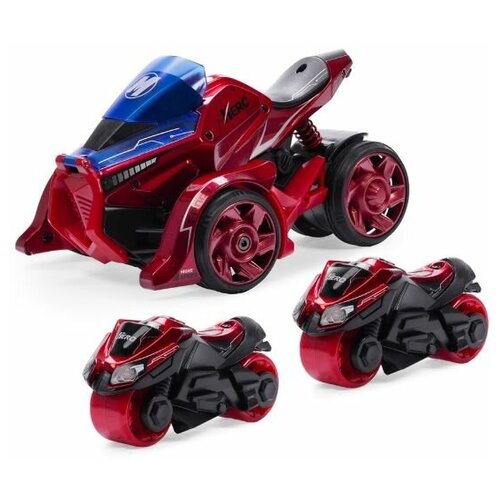 Машина-мотоцикл металлическая, Черно-красная