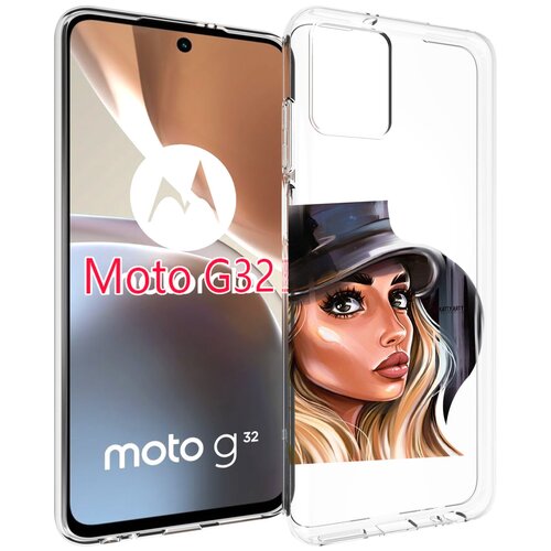 Чехол MyPads Девушка-в-шляпе женский для Motorola Moto G32 задняя-панель-накладка-бампер чехол mypads девушка в белой шляпе женский для motorola moto g32 задняя панель накладка бампер