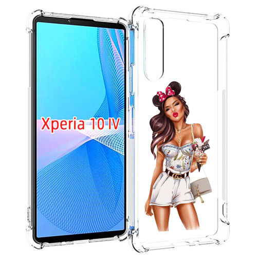 Чехол MyPads Девушка-микки для Sony Xperia 10 IV (10-4) задняя-панель-накладка-бампер