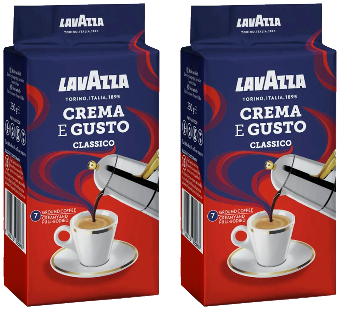 Молотый кофе Lavazza Crema E Gusto 250 г, комплект 2 уп