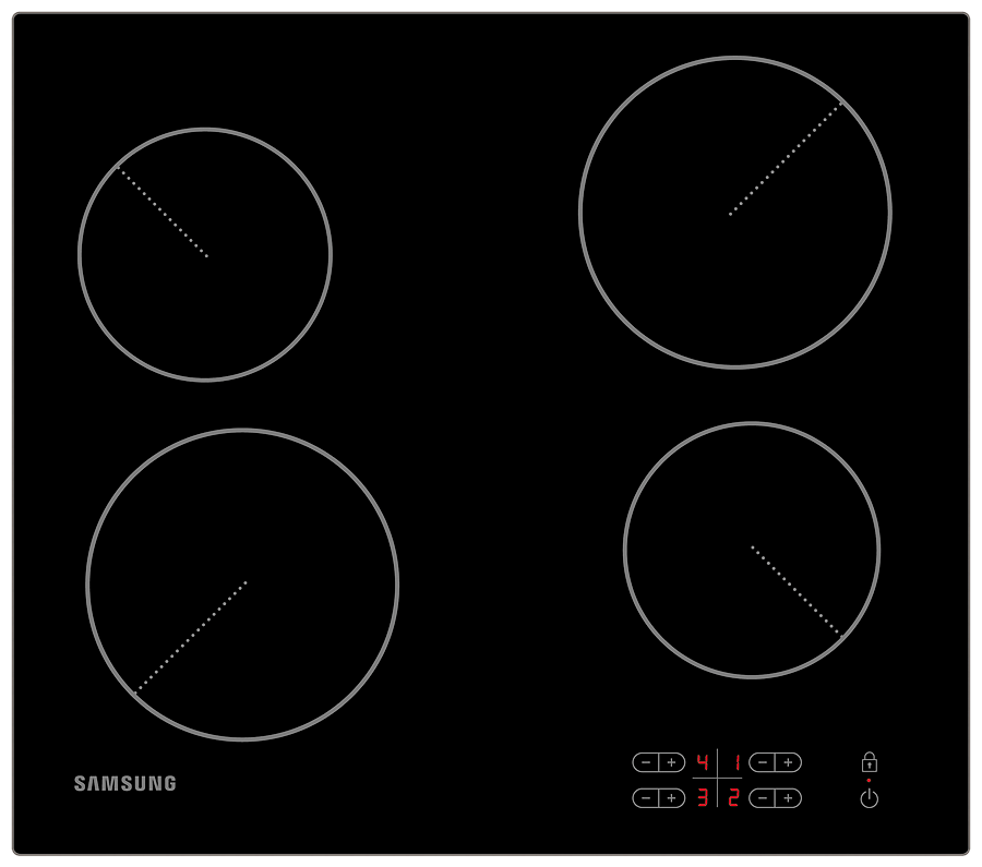 Стеклокерамическая панель Samsung NZ64T3506AK с Touch Control, 4 конфорки