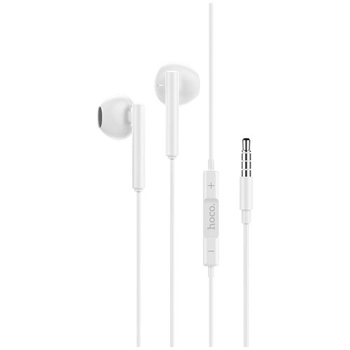 Наушники внутриканальные HOCO M64 микрофон кнопка ответа регулятор громкости кабель 12м цвет белый 52500₽