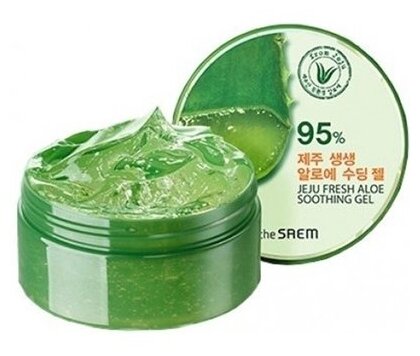 Гель с алоэ универсальный увлажняющий The Saem Jeju Fresh Aloe Soothing Gel 99% 300мл - фото №6