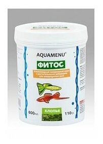 Хлопьевидный корм аква меню AQUAMENU Фитос для аквариумных рыб с растительными добавками 600 мл. (110г) - фотография № 2