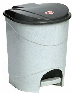 Ведро мусорное с педалью IDEA 7 л мрамор М2890 ширина 21,3 см — фото 1