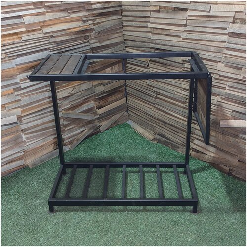 Стол для мангала 600х300 мм, с дровницей и складной полкой