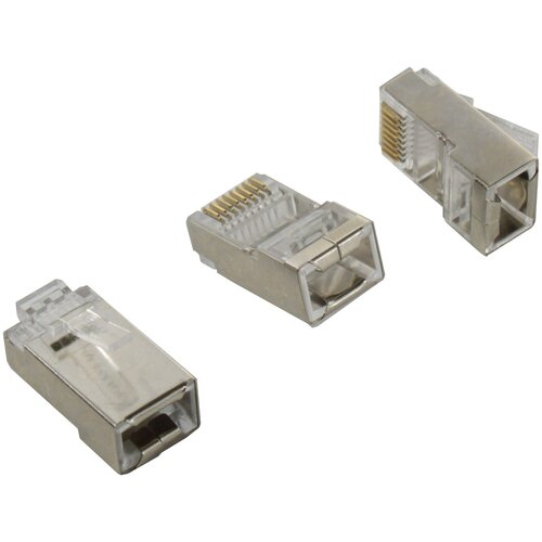 Vention Коннектор RJ45 штекер 8P8C cat.5e экранированный, быстрозажимной 50 шт. для ftp кабеля арт. IDAR0-50